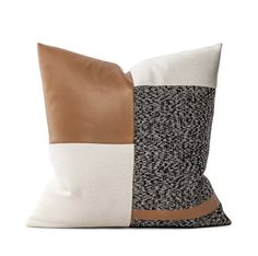 a pillow with two different color blockings on the front and back of it,