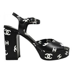 Chanel 22s Black White Lambskin Cc Logo Platform Strap Block Heel Sandal 38 ********** Chanel ********** Brand: Chanel Size: 38 (Know Your Chanel Size) Name: Allover Logo Color: Black & White Style: Platform Block Heel Sandal Season: 22s Style#: G38958 X56530 K4210 Material: Printed Lambskin Platform Front Open Front Toe All Over White Cc Printed Lambskin Leather Logos Black Lambskin Leather Material Adjustable Buckle Ankle Strap Stacked Thick Block Back Heel Brand New In Box, Comes With Box And Black Calf Leather Sandals With Ankle Strap, Designer High Heel Platform Sandals, Luxury Black Open Toe Heels, Designer Calf Leather Platform Heels, Spring Black Calf Leather Heels, Black Calf Leather Sandals For Spring, Black Calf Leather Sandals For Party, Black Calf Leather Block Heel Sandals, Luxury Black Sandals With Ankle Strap