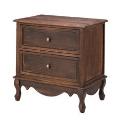 Galatea 24'' Tall 2 - Drawer Nightstand for Bedroom - Hulala Home Chic Nightstand, Velvet Living Room, Walnut Nightstand, Leather Side Chair, 2 Drawer Nightstand, Wood Nightstand, Metal Drawers, Drawer Nightstand, Brown Wood