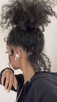 Natural Hair Ponytail Styles Afro Puff, Curly Protective Styles, Pelo Afro