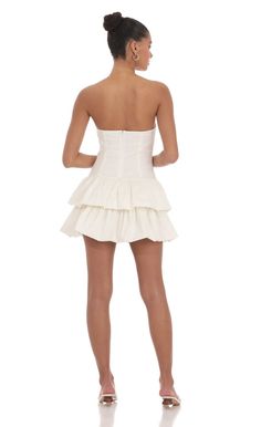 Strapless Corset Bubble Dress in Ivory | LUCY IN THE SKY Pretty Clothing, Strapless Corset, Bubble Dress, Grad Dresses, Hand Washing, Pretty Outfits, Cute Dresses, Homecoming, Bubbles