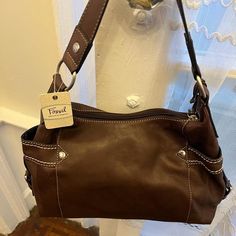 Nwt Fossil Brown Leather Bag Cheap Brown Bag, Cheap Brown Bags, Fossil Handbags Fossil Germany, Brown Purse Aesthetic, Vintage Brown Bag, Brown Purse, Brown Bag, Purse Aesthetic, Mini Backpack Purse