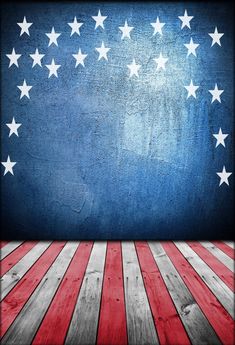 an american flag painted on the side of a wooden floor with space for text or image