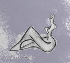 a drawing of a woman laying down on her stomach