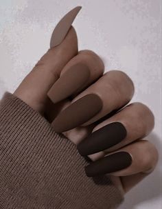 Brown Acrylic Nails, Grunge Nails, Fall Acrylic Nails, Makijaż Smokey Eye