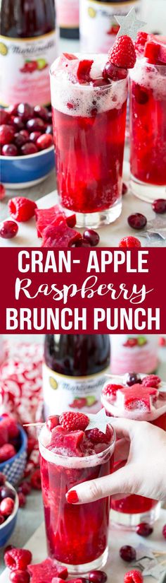 cran - apple berry brunch punch recipe is perfect for the holiday season