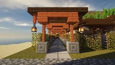 an image of a very nice looking house in minecraft