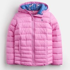 This Super Lightweight Jacket Packs Away Into Its Own Pocket, Making It Ideal For Popping In A Bag For Days When A Little More Warmth Is Required. Breathable And Complete With A Storm Guard For Extra Cosiness. - Packs Away Into Pocket - Padded - Lightweight - Two Front Pockets - Two Sizes Of Quilting - Color: Carpink - Size: 11-12 Years - 100% Polyamide - Lining: 100% Polyester This Joules Jacket Comes New With Tags Attached & Comes From A Pet/Smoke Free Home. Pink Hooded Puffer Jacket For Spring, Pink Outerwear For Fall Outdoor Activities, Pink Outerwear For Outdoor Activities In Fall, Pink Fall Outerwear For Outdoor Activities, Pink Puffer Jacket With Pockets For Outdoor, Pink Winter Outerwear For Outdoor Activities, Pink Puffer Outerwear For Outdoor, Pink Winter Puffer Jacket For Outdoor Activities, Pink Puffer Jacket For Winter Outdoor Activities