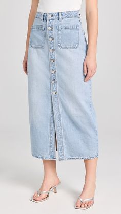 Rolla's Sailor Skirt Lyocell Blue | Shopbop 80s Photography, Sailor Skirt, Sea Clothes, Denim Maxi Skirt, India Fashion, China Fashion, Spring Summer Fashion, Stretch Denim, Stretch Fabric