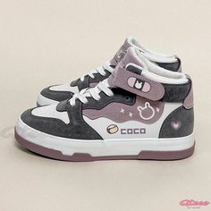 Qteee - Premium Cartoon Colorblock Plush High Top Sneakers Graphic Print Skate Shoes With Round Toe, Casual Skate Shoes With Letter Print For Streetwear, Casual Skate Shoes With Letter Print For Sports, Casual Low-top Skate Shoes With Graphic Print, Sporty Lace-up Skate Shoes With Letter Print, White Casual Sneakers With Letter Print, Casual White Sneakers With Letter Print, High-top Color Block Sneakers For Streetwear, Color Block High-top Sneakers For Streetwear