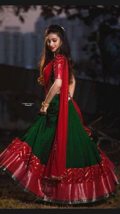 Half Saree Models Latest, Deepika Pilli, Half Saree Lehenga, Long Gown Design, Half Sarees, Wedding Lehenga Designs, Stylish Short Dresses