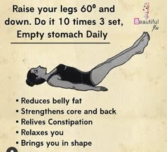 a poster with instructions on how to do an exercise for the belly and back muscles