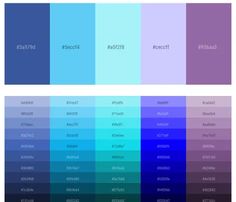 the color scheme for different shades of blue and purple