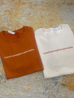 #embroidery #pumpkinspicelatte #sweatshirt #fall White Letter Embroidery Sweatshirt For Fall, White Embroidered Sweatshirt For Fall, White Embroidered Text Sweater For Fall, Fall Crew Neck Sweater With Letter Embroidery, Embroidered Sweatshirt For Everyday Fall Wear, Embroidered Everyday Sweatshirt For Fall, Everyday Embroidered Fall Sweatshirt, Everyday Embroidered Sweatshirt For Fall, Brown Fall Sweatshirt With Embroidered Logo