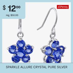 Included: 1 Pair of EarringsFeatures: Nickel FreeEarring Back: WireShape: FlowerStone Cut: RoundStone Millimeter Measurement: 4 Mm LengthMetal Color: Silver ToneEarring Length: 22.6mmEarring Width: 12.1mmCare: Wipe CleanStone Type: 12 CrystalEarrings Style: Drop EarringsMetal: Pure Silver Over BrassCountry of Origin: Imported Silver Drop Earrings With Sparkling Stones, Silver Flower Earrings With Sparkling Stones, Silver Flower Shaped Crystal Earrings For Gift, Sparkling Stone Drop Earrings For Gifts, Silver Crystal Flower Earrings For Gift, Silver Flower Crystal Earrings For Gift, Crystal Drop Earrings For Gift, Crystal Drop Flower Earrings For Gift, Crystal Flower Drop Earrings For Gift