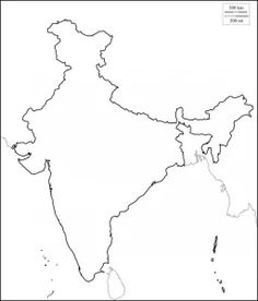 india outline map with all the states and their capital cities in black on a white background