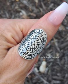 bohemian ring - Bali Sterling silver ring, womens statement ring - thumb ring - boho - concaved - native Top of ring height: 30.7mm Top of ring width: 19mm Band width: 5.5mm Shank width: 3.2mm Metal: 925 sterling silver Plating: rhodium plated Finish: high polish Stamped 925 Nothing but the best from my custom jewelry store. Email me if you have any questions. Nickel-free Bohemian Promise Ring Jewelry, Bohemian Nickel-free Jewelry For Promise Ring, Adjustable Bohemian Metal Midi Rings, Bohemian Style Adjustable Metal Midi Rings, Bohemian Metal Rings For Festivals, Bohemian Nickel Free Promise Ring, Bohemian Nickel-free Promise Ring, Nickel Free Metal Rings For Festival, Nickel-free Metal Rings For Festivals