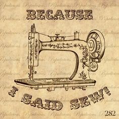 an old sewing machine with the words because i said sew