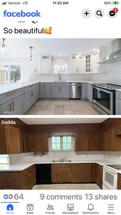 before and after pictures of a kitchen remodel