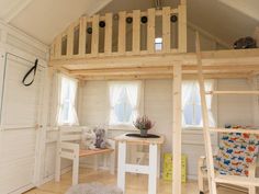 there is a loft bed in the children's room