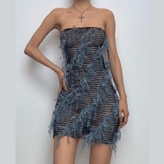 Please refer to our sizing chart for a guideline when choosing a size. 5 business days order processing time. 90% polyester 10% spandex Bodycon Mesh Mini Dress, Evening Mini Dress In Mesh, Mesh Mini Dress For Night Out, Mesh Mini Dress For Date Night, Mesh Bodycon Mini Dress, Spring Mesh Mini Dress, Fitted Mesh Strapless Dress, Strapless Fitted Mesh Dress, Mesh Mini Dress For Party