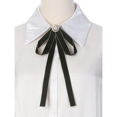 The locking brooch pin back is easy to use, stretch-resistant, sturdy, and drape. Bowtie broochs with pearls in the middle are very elegant and cute. This bow tie is the perfect accessory for shirts and is an indispensable part of school uniforms. This stylish bow brooch can be a great Christmas present, New Year, or birthday, for your friends. Tips: 1. The actual fabric color may be different from the online color, because of different computer monitors' brightness or production batches. 2. Ple Elegant Ribbon Lapel Pin For Formal Occasions, Elegant Black Brooches For Black Tie Events, Elegant Black Brooches For Black Tie Occasions, Elegant Lapel Pin Brooch For Party, Elegant White Pins For Party, Elegant Party Pins With Bow Tie Detail, Elegant White Pins For Parties, Elegant Bow Pins For Party, Women In Bowties