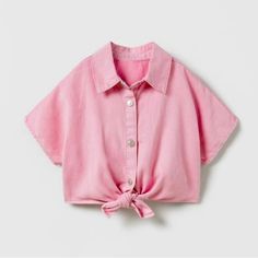 Brand New, Really Cute Zara Girls Pink Shirt. Size 3-4 Summer Short Sleeve Playwear Shirt, Summer Playwear Shirt With Short Sleeves, Cute Pink Collared Top, Cute Zara Cotton Shirt, Pink Cotton Zara Shirt, Pink Collared Zara Top, Zara Pink Collared Tops, Zara Pink Cotton Shirt, Zara Collared Top