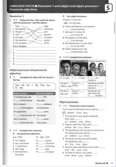 an english language worksheet with pictures and words to describe the subject in this text