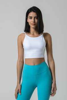 75% Nylon . 25% Spandex Soft. comfortable. skin friendly 4-way stretch. breathable and sweat-wicking Cut-out design provides a breezy feel and stylish look Built-in Bra with Removable Pads Perfect for both sports activities and daily life Versatile Sports Bra With Built-in Padding For Training, White Activewear With Built-in Padding For Gym, Functional Summer Activewear With Built-in Padding, Supportive Activewear With Built-in Bra For Light Sports, White Activewear With Built-in Padding And 4-way Stretch, White Stretch Activewear For Training, Functional White Activewear For Workout, Sports Activewear With Built-in Padding And 4-way Stretch, White Supportive Activewear For Workout