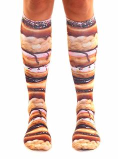 Too real… too cool! Put some style in your step with these eye-catching socks from Living Royal! Made of comfortable 100% Polyester, these socks feature a vibrant and photo realistic print pattern. Donut Photos, Donut Socks, Brown Boots Outfit, Sock Lovers, Stylish Socks, Funny Socks, High Knees, Novelty Socks, Knee Socks