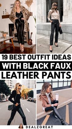 Night Out Leather Leggings Outfit, Leather Faux Pants Outfit, Black Liquid Leggings Outfit, Leather Pant Looks, Faux Pants Outfit Fashion, Fall Leather Pants Outfit Casual, Black Leather Pants Outfit 2023, How To Dress Up Faux Leather Pants, Styling Black Faux Leather Leggings