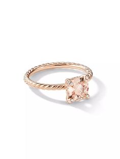 The Chatelaine® Collection is a perfect fusion of David and Sybil Yurman's combined art - the marriage of a sculptor and a painter - form and color..18-karat rose gold.Morganite, 1.50 total carat weight.Pavé diamonds, 0.02 total carat weight.Ring, 7mm.Imported.The Chatelaine® Collection is a perfect fusion of David and Sybil Yurman's combined art - the marriage of a sculptor and a painter - form and color.18-karat rose goldMorganite, 1.50 total carat weightPavé diamonds, 0.02 total carat weightRing, 7mmImported Luxury Rose Gold Morganite Rings, Luxury Morganite Cushion Cut Rings, Luxury Morganite Cushion Cut Jewelry, Luxury Cushion Cut Morganite Jewelry, Luxury 14k Rose Gold Wedding Rings, Luxury Rose Gold Cushion Cut Jewelry, Luxury Princess Cut Rose Gold Rings, Luxury Rose Gold Princess Cut Rings, Luxury 14k Rose Gold Solitaire Rings