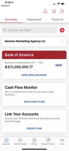 the bank of america mobile banking app is shown on an iphone screen, and it's open for business