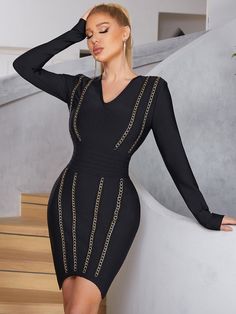 Our Style No.HB0019090%Rayon. 9%Nylon. 1%SpandexMade in ChinaVery StretchyGentle Dry Clean Only Fitted V-neck Bandage Dress For Evening, Party Bodycon Bandage Dress, Stretch Bandage Dress With V-neck For Evening, Stretch V-neck Bandage Dress For Club, V-neck Bodycon Bandage Dress For Evening, Stretch Elastane Bandage Dress For Night Out, Stretch Sheath Bandage Dress For Night Out, V-neck Bodycon Bandage Dress For Night Out, Fitted V-neck Bandage Dress For Night Out