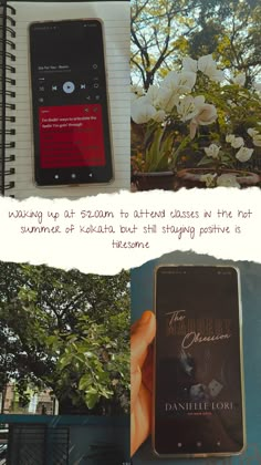 a collage of photos with text overlaying an image of a cell phone