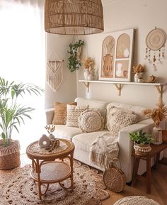 a living room filled with lots of furniture and decor