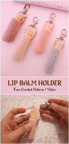 Easy Crochet Lip Balm Holder - Yarn & Hooks Crochet Lip Balm Holder, Cute And Easy Crochet, Useful Items, Crochet Geek, Crochet Keychain Pattern, Mode Crochet, Modest Summer, Lip Balm Holder, Easy Crochet Projects