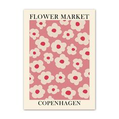 a flower market poster with the words openhagen on it's front and back