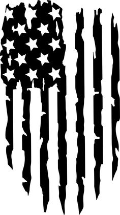 an american flag made out of black paint