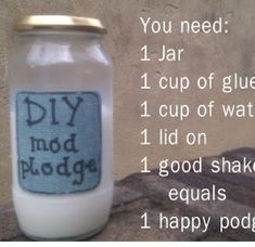 a jar that has some type of stuff in it with instructions on how to make it