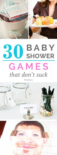 30 baby shower games that don't suck - add these to your planning! Baby Shower Gamea, Bos Baby, Bebe Shower, Funny Baby Shower Games, Babyshower Party, Fun Baby Shower Games, Baby Shower Invitaciones, Baby Shower Inspiration, Fiesta Baby Shower