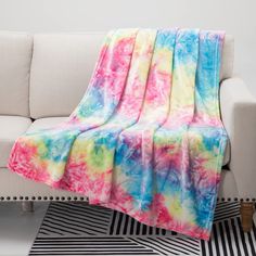 PRICES MAY VARY. SUPER SOFT & DURABLE CONSTRUCTION: This throw blanket is made using 100% premium microfiber polyester that is super soft, plush, and lightweight yet durable enough to provide you with long term use. SUITABLE FOR ALL SEASONS: This cozy throw blanket also lightweight and warm enough for use in spring and summer,Throw/Travel (50"x60"). CLASSY & COZY: COCOPLAY W super soft throw blanket offers the right balance of comfort and style to make sure that you don't just stay comfortable b Tie Dye Throw Blanket, Brown Throw Blanket, Picture Blanket, Rainbow Blanket, Faux Fur Throw Blanket, Blanket For Couch, Fur Throw Blanket, Baby Swaddle Blankets, Cozy Throw Blanket