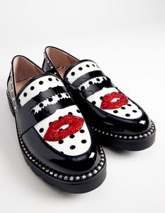 DARIAN-L WHITE BLACK POLKA DOT Embellished Loafers | Women's Loafers – Betsey Johnson Polka Dot Shoes, Outdoor Picnic, Business Meeting, Women's Loafers, Spring Trends, Polka Dot Print, Black Polka Dot, Dot Print, Shoe Game