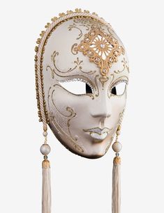 Pompeia venetian mask for sale Porcelaine Mask, Traditional White Carnival Mask, Traditional White Mask For Carnival, Traditional White Masks For Carnival, White Venetian Masks For Theater, Venetian White Mask For Theater, Venetian Masks And Prosthetics For Festivals, White Venetian Masks And Prosthetics For Theater, Formal Venetian Baroque Masks And Prosthetics