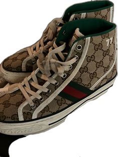 Gucci High-top Lace-up Sneakers, Gucci High-top Lace-up Sneakers For Streetwear, Gucci Brown High-top Sneakers, Casual Gucci High-top Sneakers With Branded Heel, Casual Gucci High-top Sneakers With Branded Heel Counter, Gucci Casual High-top Sneakers With Branded Heel Counter, Gucci High-top Sneakers, Gucci High-top Sneakers With Branded Insole, Gucci Luxury Lace-up High-top Sneakers