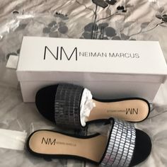 Neiman Marcus Sandals Marcus Black, Women's Shoes Sandals, Black Silver, Neiman Marcus, Shoes Sandals, Sandals, Women Shoes, Women Shopping, Silver