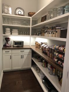 the pantry is stocked with lots of food