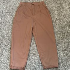 Beautiful But Tight For Me. Trendy Tapered Bottoms For Spring, Brown Tapered Leg Chinos For Spring, Brown Cropped Leg Bottoms For Spring, Casual High Waist Spring Chinos, Brown Cropped Leg Pants For Spring, Gingham Jacket, Nike Acg Jacket, Green Joggers, Cropped Pants Women