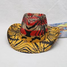 If you're looking to express your trend in a unique way, this unisex cowboy hat is a perfect choice. Made with high-quality paper, it adds a touch of style to your look. The vibrant print pattern and beautiful color make it a standout accessory. With its affordable price and stylish design, this cap is a must-have addition to your collection.Specifications Style: Casual Place Of Origin: China (Mainland) Pattern Type: Print Origin: Mainland China Material: Paper Item Type: Cowboy Hats Gender: Unisex Feature: Decorate Department Name: Adult CN: Zhejiang Brand Name: GeraldBlack Applicable Season: Four Seasons Applicable Scene: Party When purchasing clothing, shoes, and/or belts; please follow the size chart. Please click on "Size Charts" located on the menu bar to learn how to get your measur Casual Hats For Western-themed Spring Events, Casual Spring Hats For Western-themed Events, Trendy Spring Hats For Western-themed Events, Vintage Hats For Western-themed Summer Events, Retro Short Brim Hat For Western-themed Events, Retro Summer Hats For Country Events, Fedora Straw Hat For Western-themed Events, Multicolor Fedora With Curved Brim For Rodeo, Retro Adjustable Hat For Rodeo