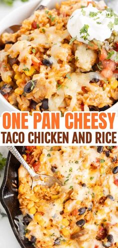 one pan cheesy taco chicken and rice casserole